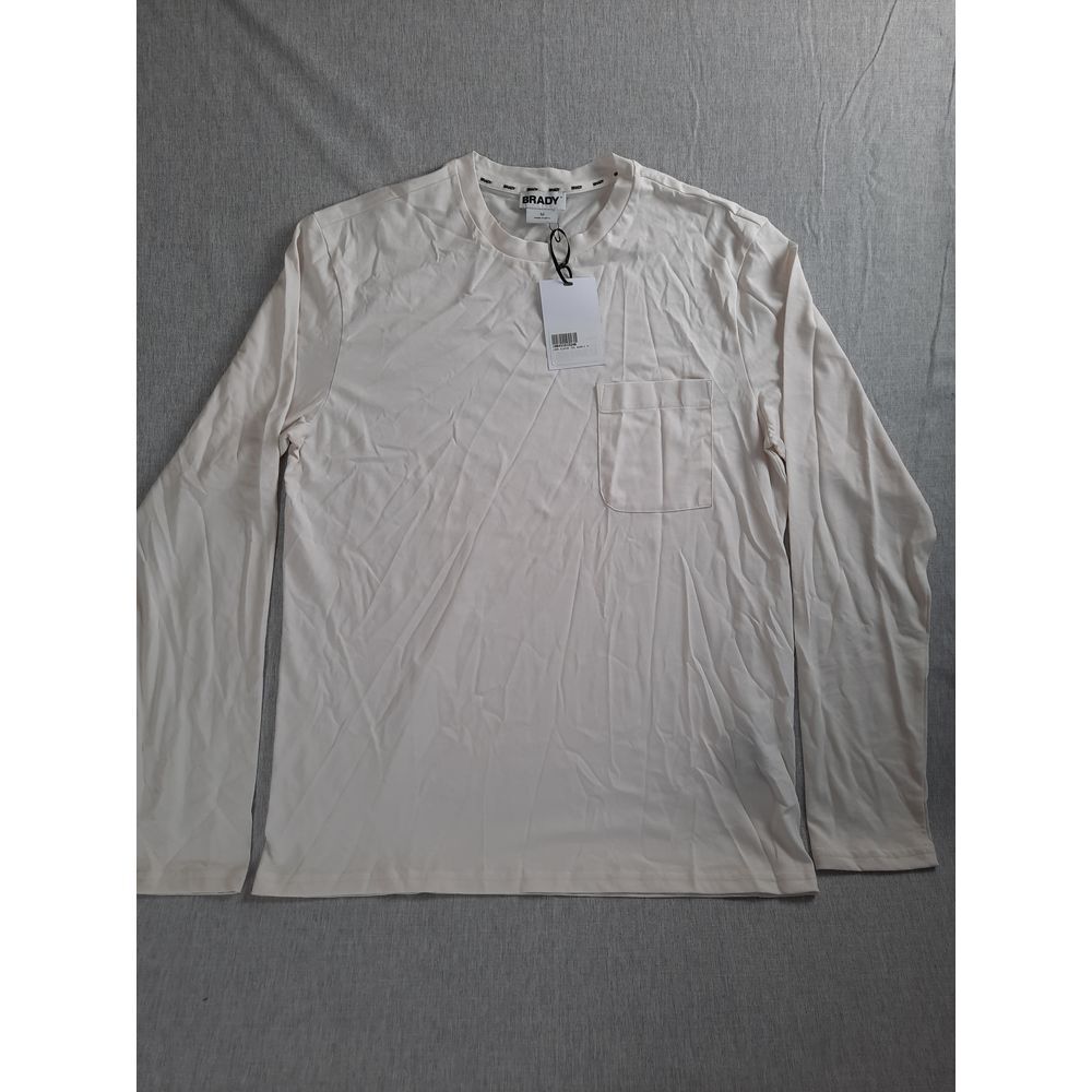 Brady Men's Medium Performance‎ Pocket Long Sleeve Tee Quartz Shirt Pima Cotton
